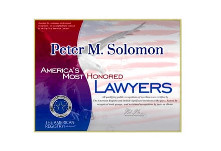 Peter M. Solomon AMERICA'S MOST HONOURED LAWYERS